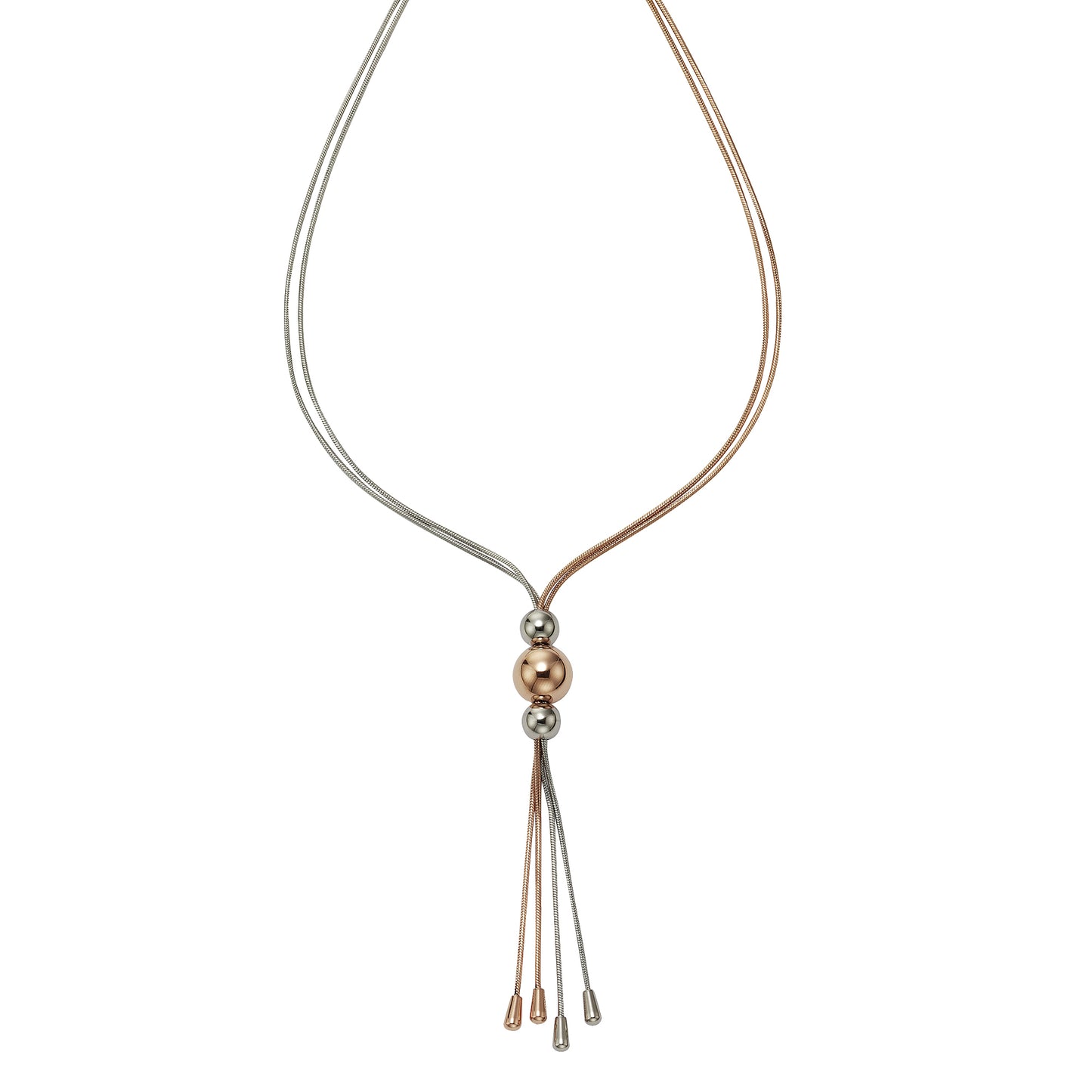 Collier Schlangenkette Edelstahl rotvergoldet 63cm