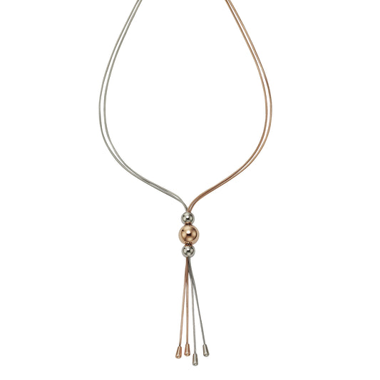 Collier Schlangenkette Edelstahl rotvergoldet 63cm