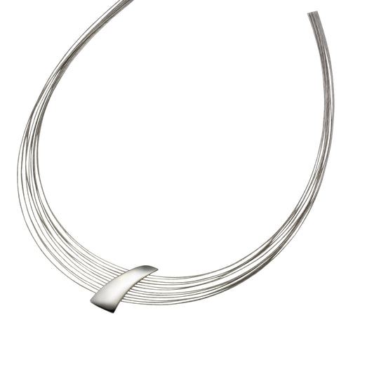 Collier 925/- Sterling Silber, Stahl rhodiniert 49,0cm