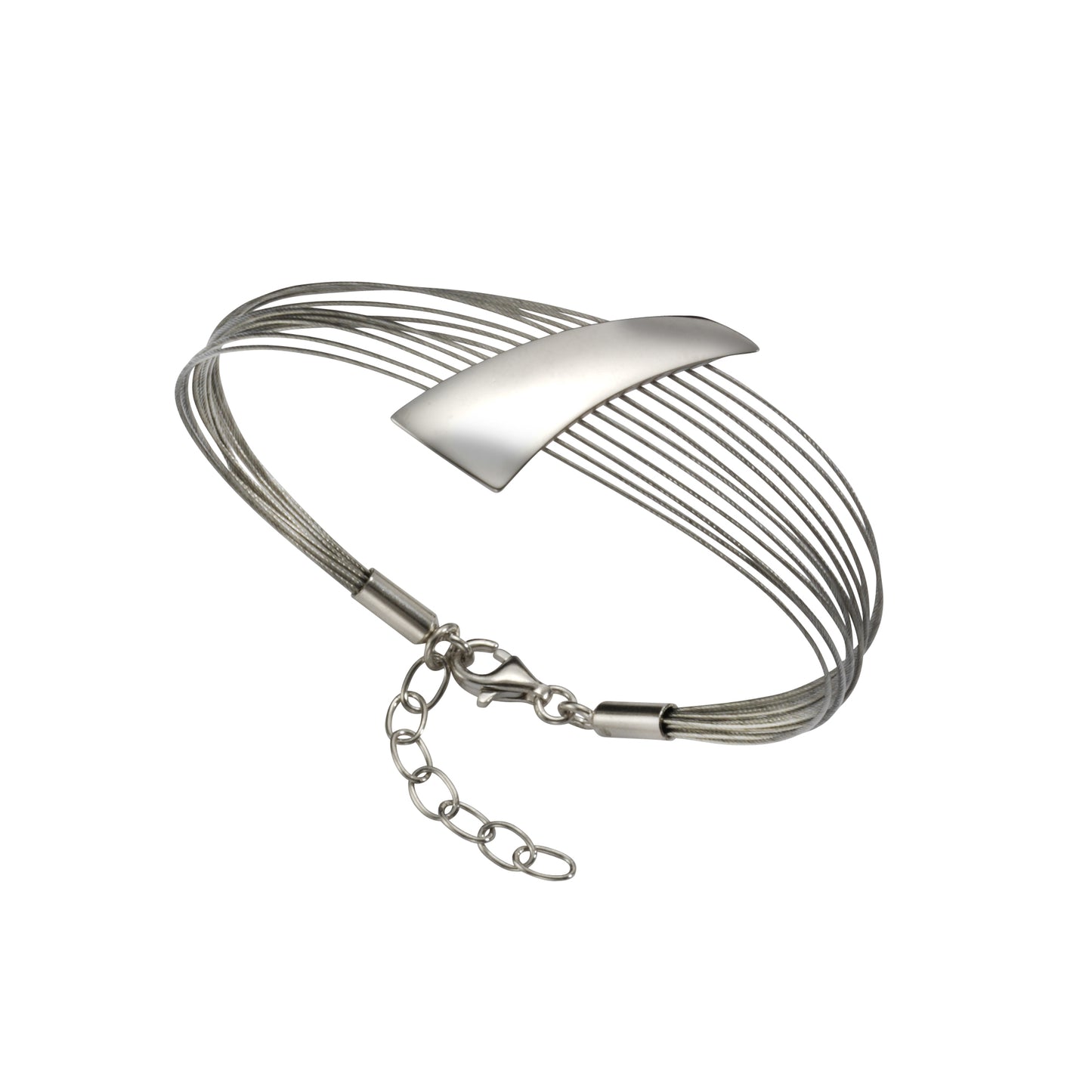 Armband 925/- Sterling Silber, Stahl rhodiniert 20,0cm
