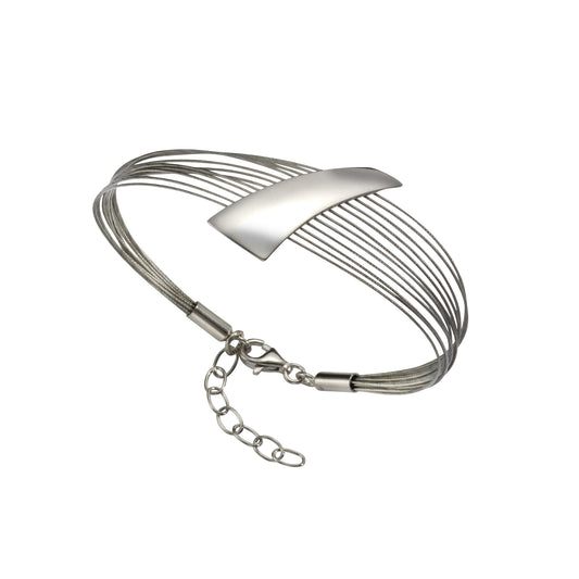 Armband 925/- Sterling Silber, Stahl rhodiniert 20,0cm