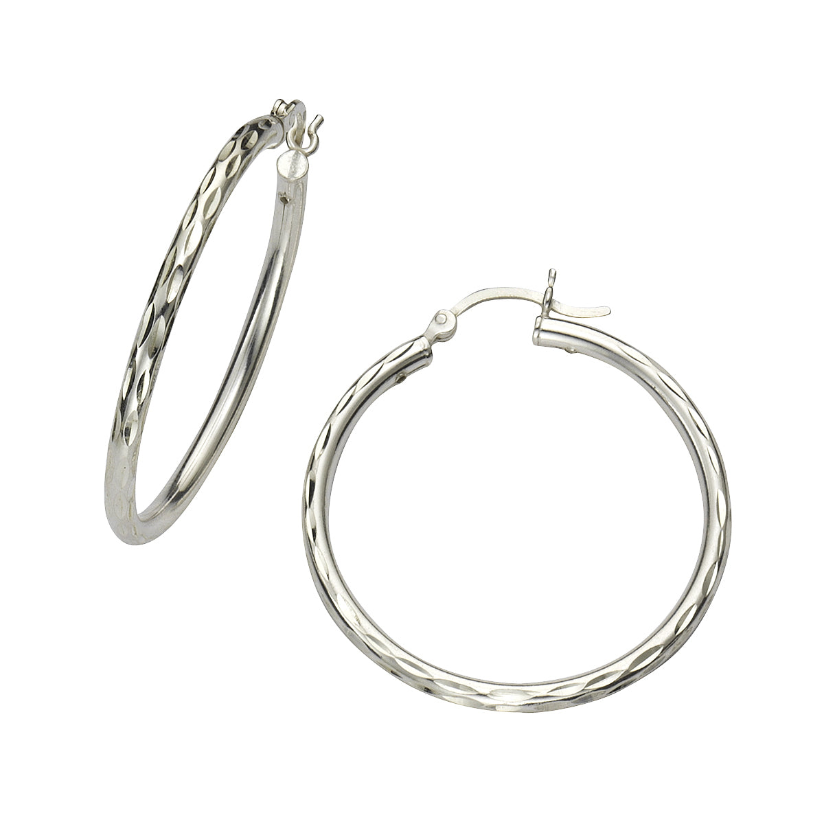 Creolen 925/- Sterling Silber rhodiniert 4,0cm