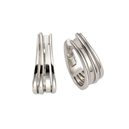 Klappcreolen 925/- Sterling Silber rhodiniert 2,2cm