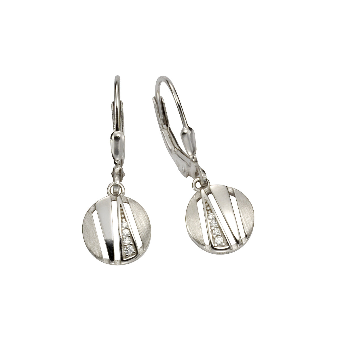 Ohrhänger 925/- Sterling Silber rhodiniert 2,7cm Zirkonia