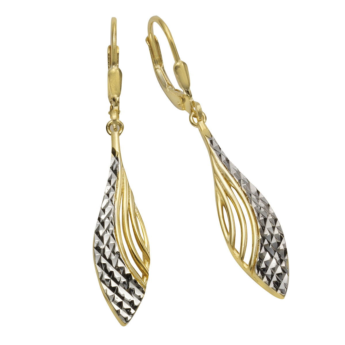 Ohrhänger 925/- Sterling Silber vergoldet (teil) 4,3cm