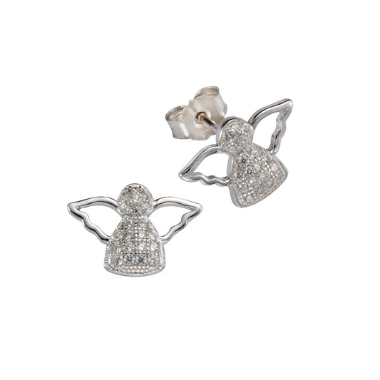 Ohrstecker 925/- Sterling Silber rhodiniert 1,4cm Zirkonia