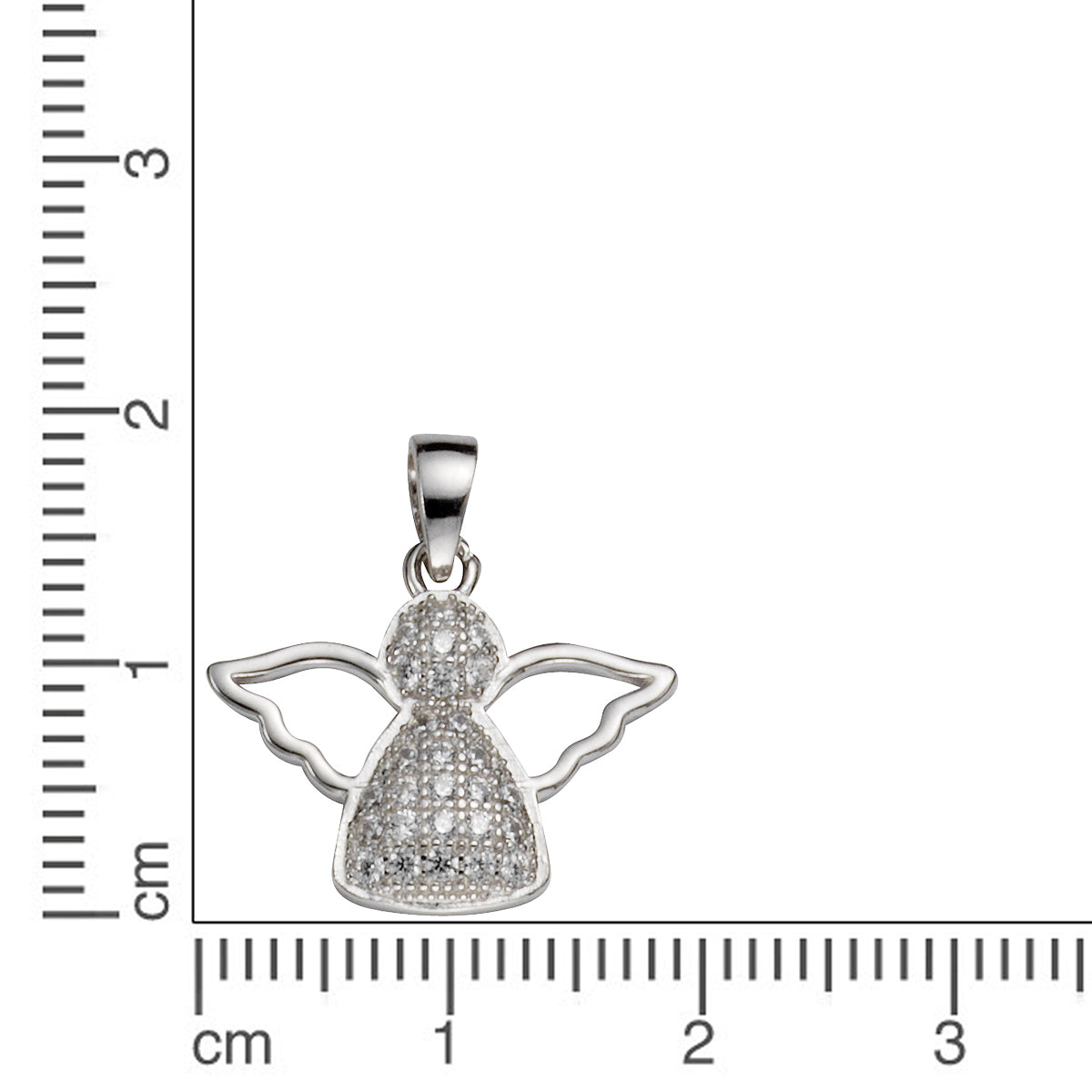 Anhänger 925/- Sterling Silber rhodiniert 2,0cm Zirkonia