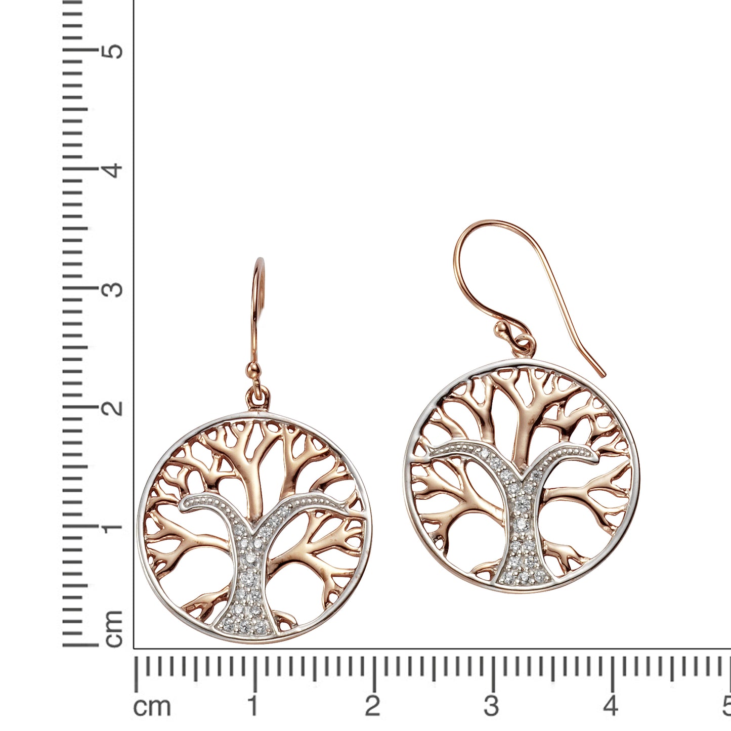 Ohrhänger 925/- Sterling Silber rhodiniert (teil) 3,3cm Zirkonia