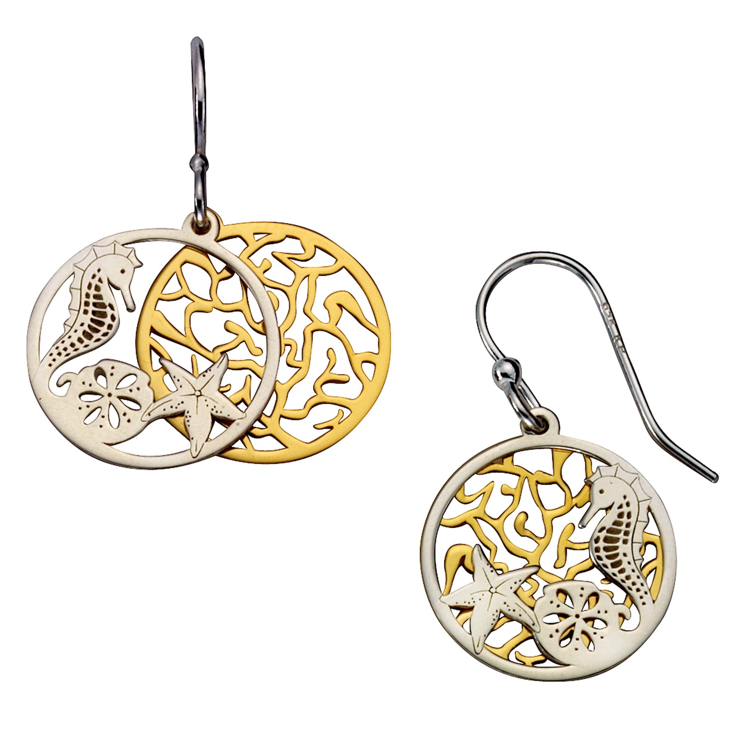 Ohrringe 925/- Sterling Silber vergoldet (teil) 2,8cm