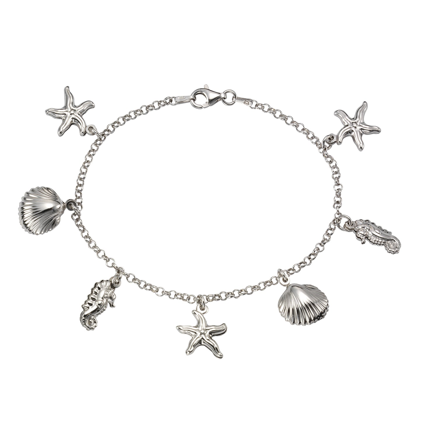 Armband 925/- Sterling Silber rhodiniert 19cm