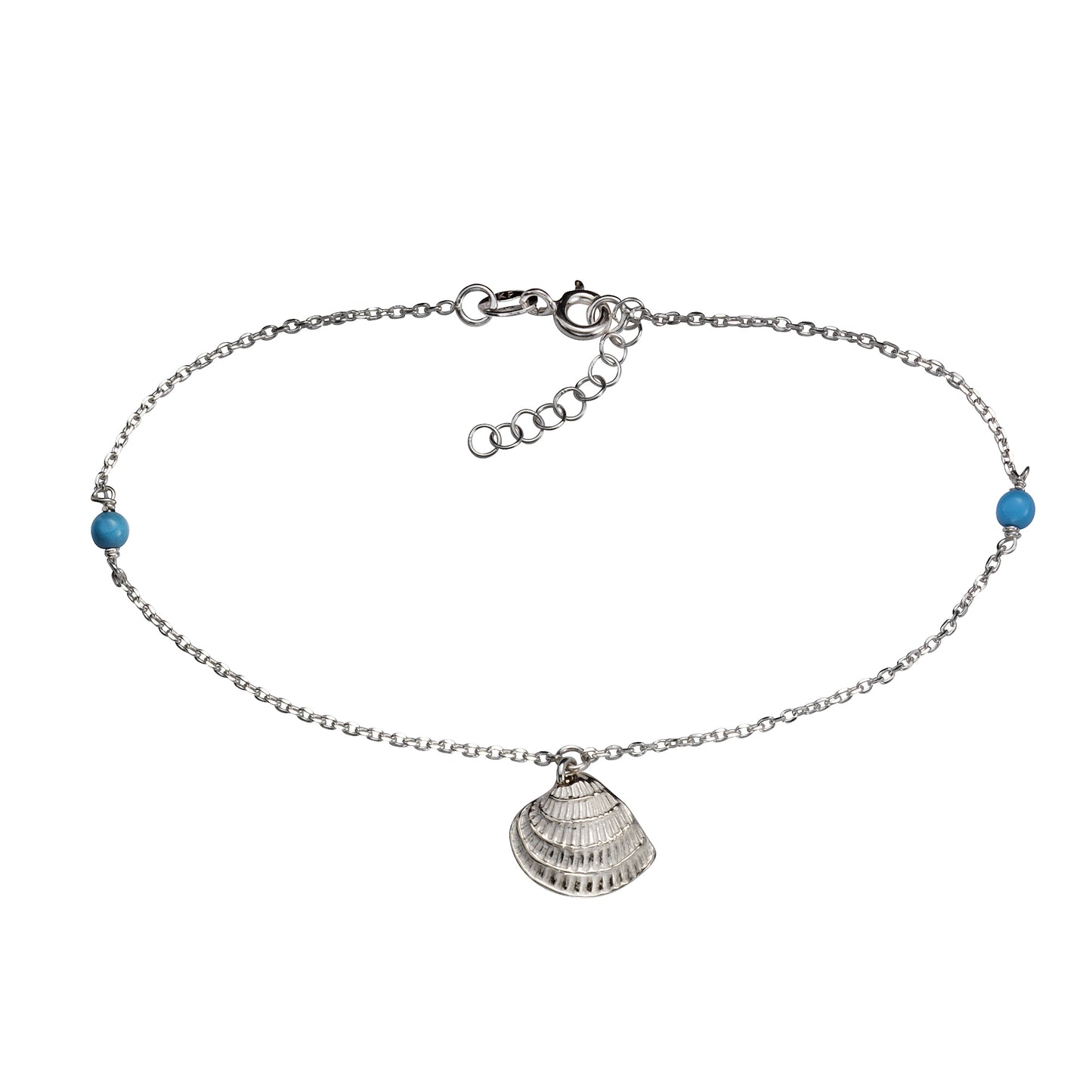 Fußkette 925/- Sterling Silber 25,0cm Türkis