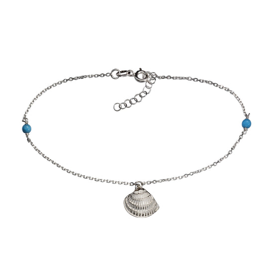 Fußkette 925/- Sterling Silber 25,0cm Türkis