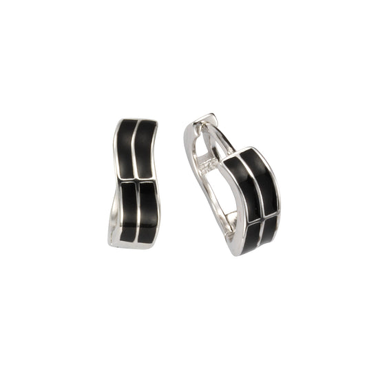 Klappcreolen 925/- Sterling Silber rhodiniert 1,4cm