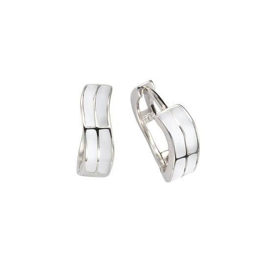 Klappcreolen 925/- Sterling Silber rhodiniert 1,4cm