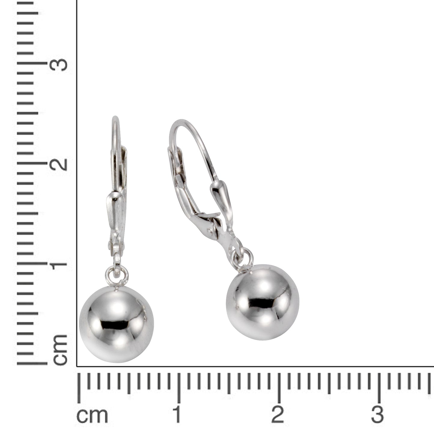 Ohrhänger 925/- Sterling Silber rhodiniert 2,5cm