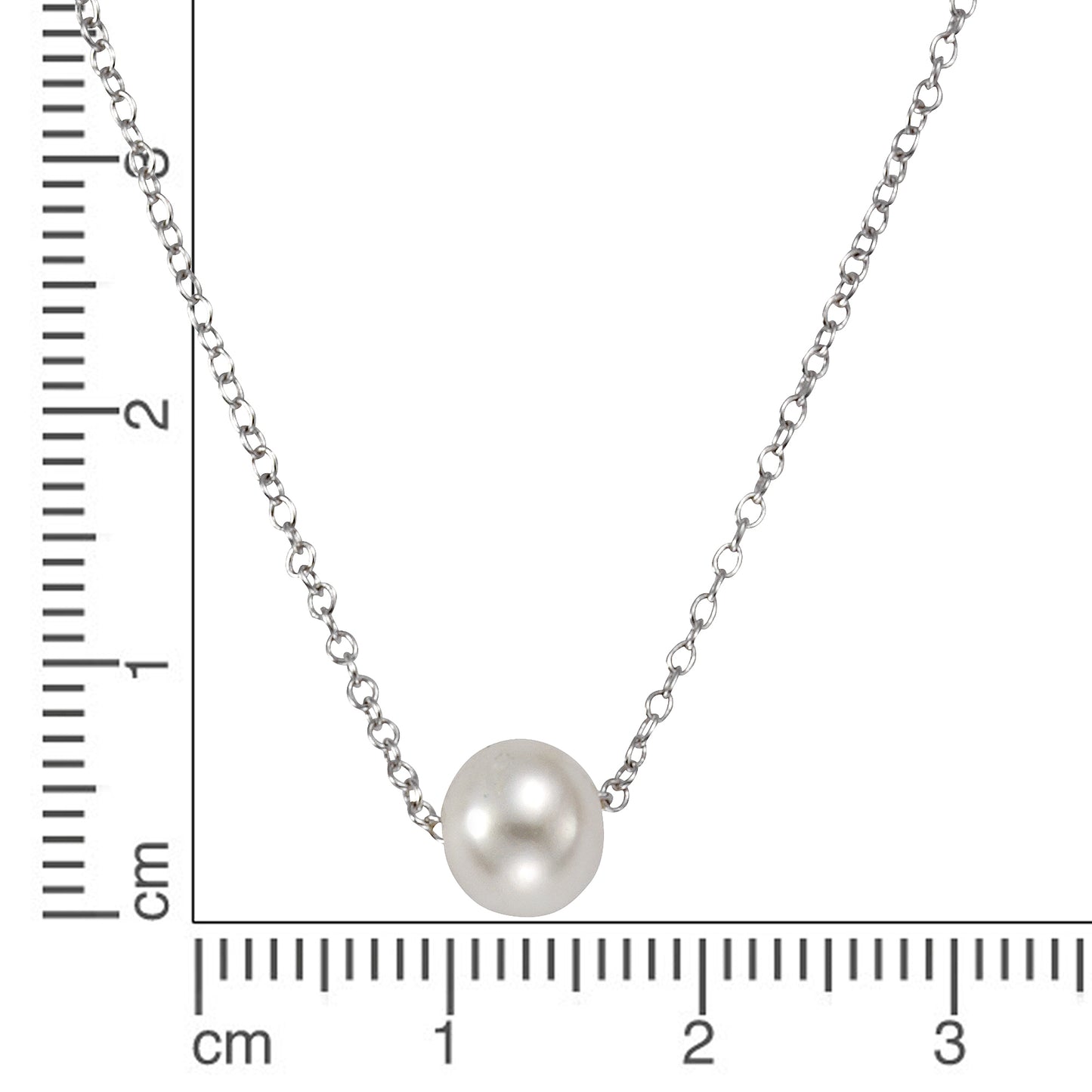 Collier 925/- Sterling Silber rhodiniert 47,0cm Süßwasserzuchtperle