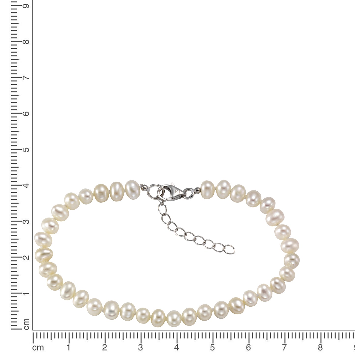 Armband 925/- Sterling Silber rhodiniert 22,0cm Süßwasserzuchtperle