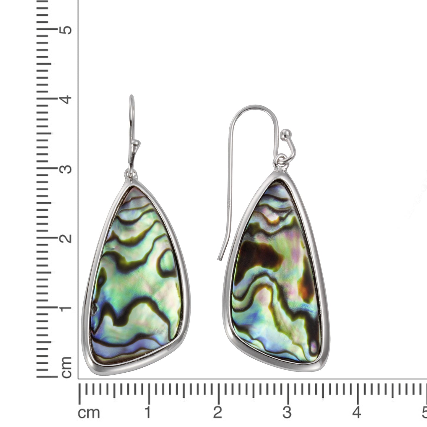Ohrhänger 925/- Sterling Silber rhodiniert 4,0cm Abalone