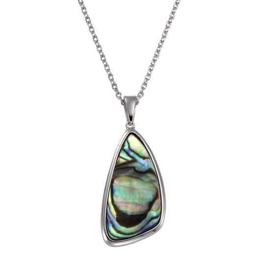 Anhänger mit Kette 925/- Sterling Silber rhodiniert 47,0cm Abalone