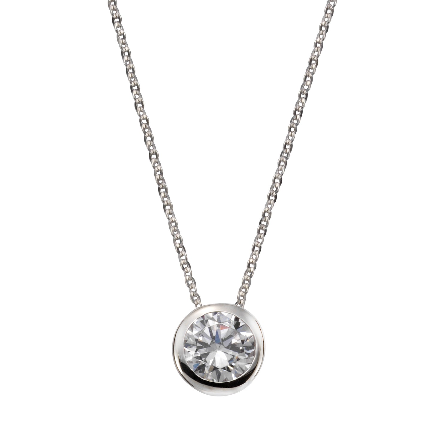 Collier 925/- Sterling Silber rhodiniert 47,0cm Zirkonia