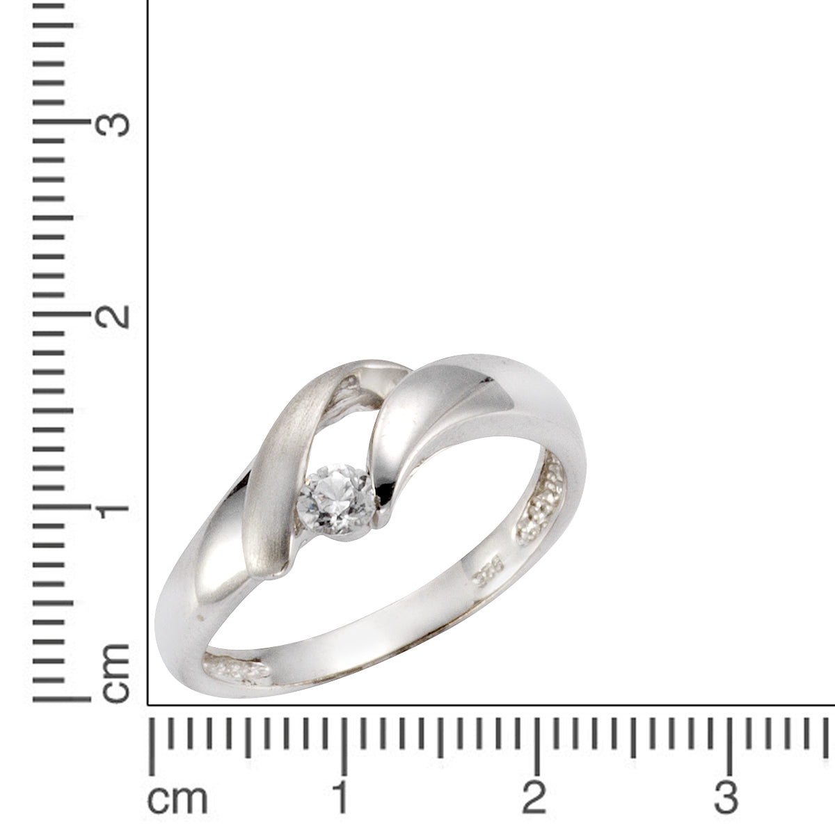 Ring 925/- Sterling Silber rhodiniert Zirkonia