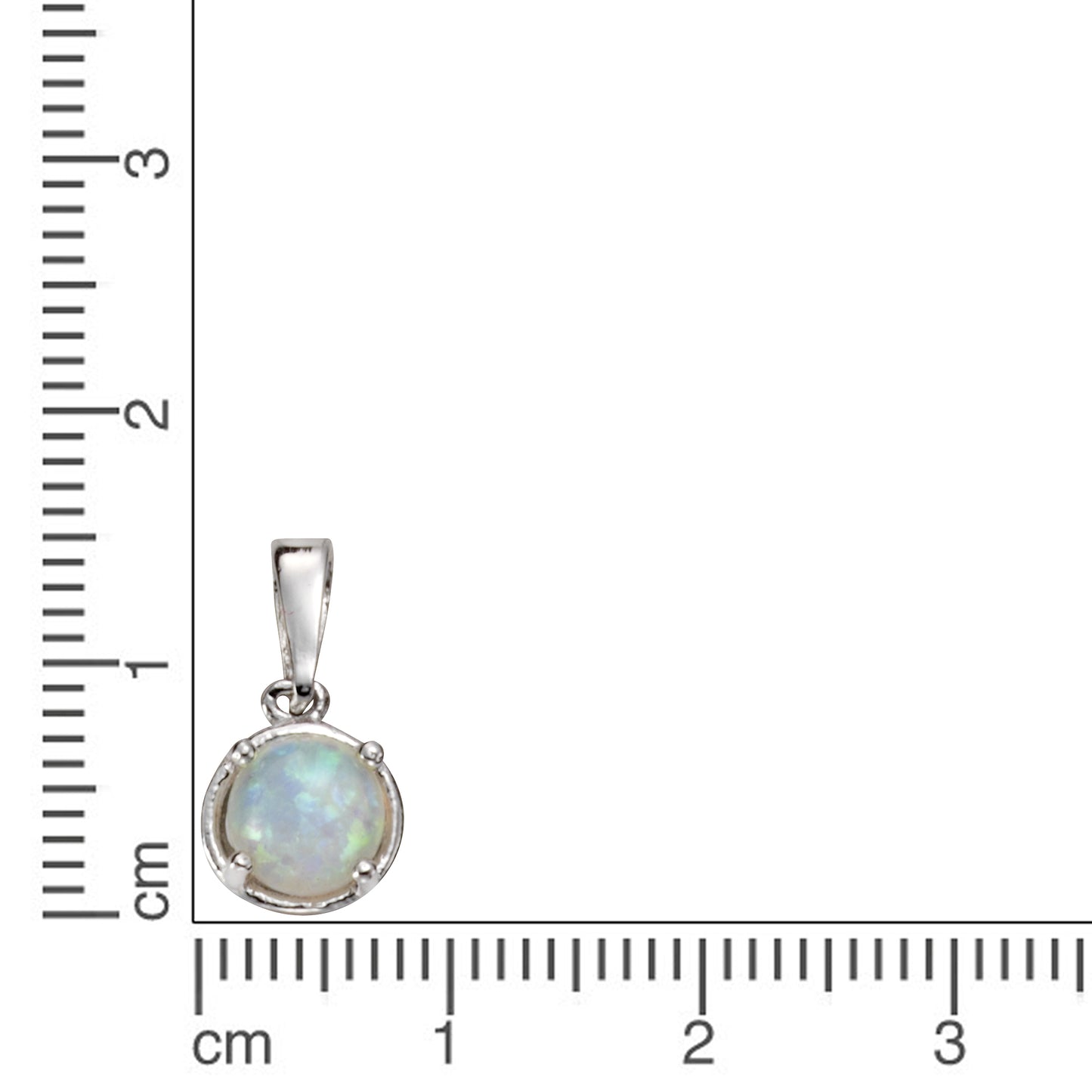 Anhänger 925/- Sterling Silber rhodiniert 1,45cm synth. Opal