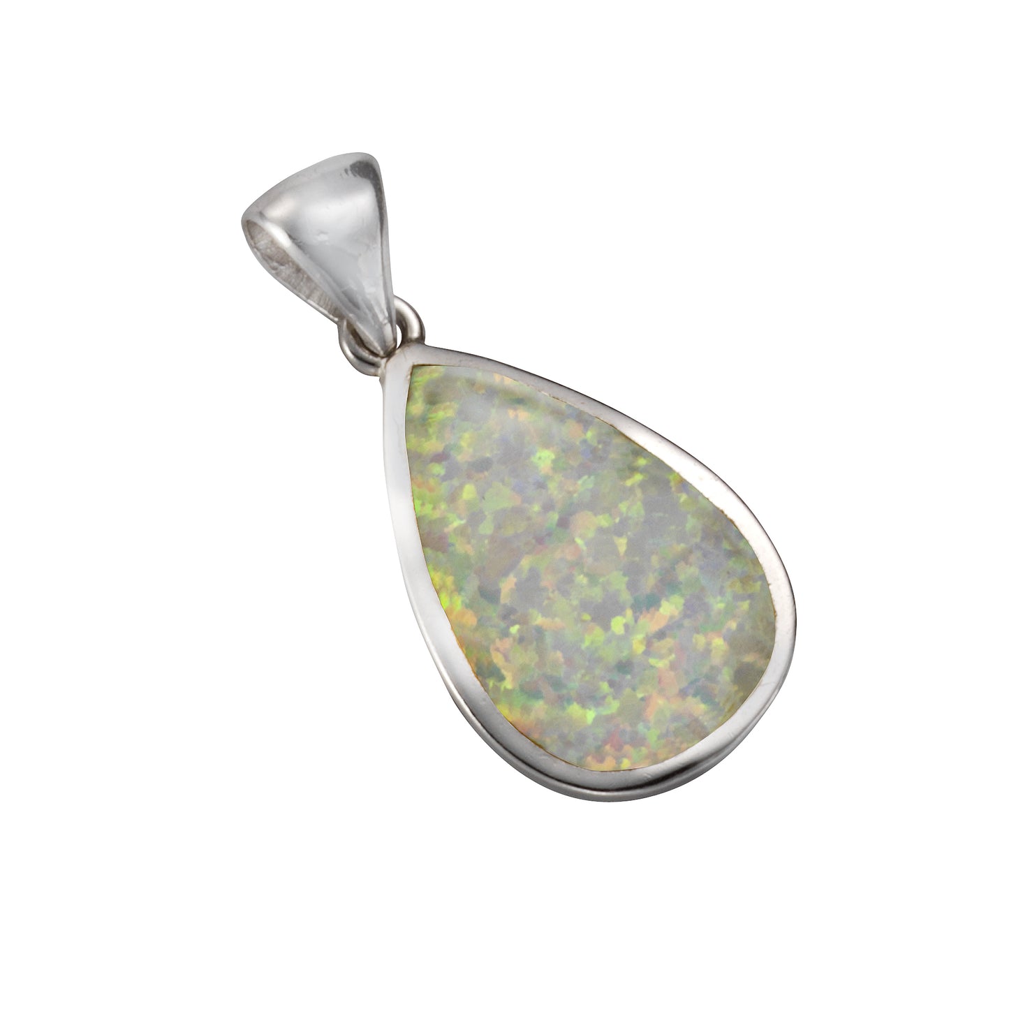 Anhänger 925/- Sterling Silber rhodiniert 2,8cm synth. Opal