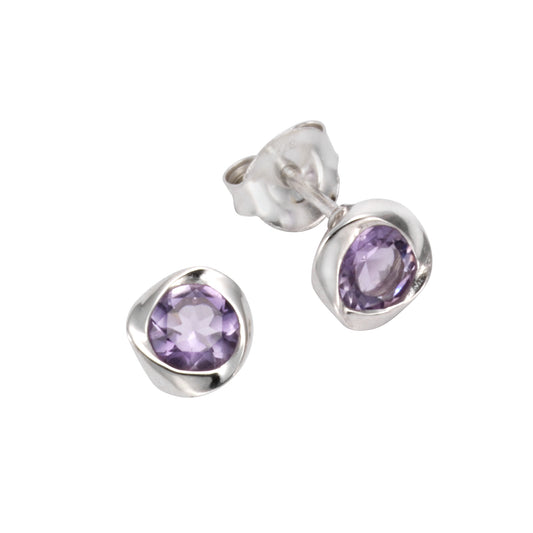 Ohrringe 925/- Sterling Silber rhodiniert 7cm Amethyst