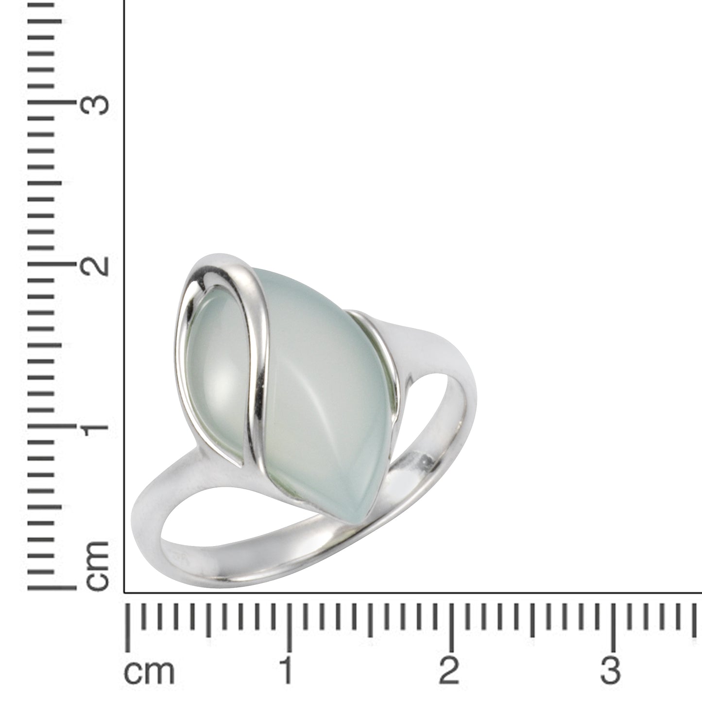 Ring 925/- Sterling Silber rhodiniert Aqua-Achat 4,35ct