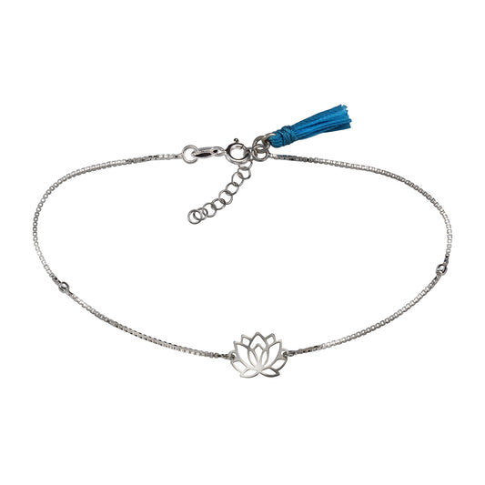 Fusskette Venezianerkette 925/- Sterling Silber rhodiniert 25,0cm