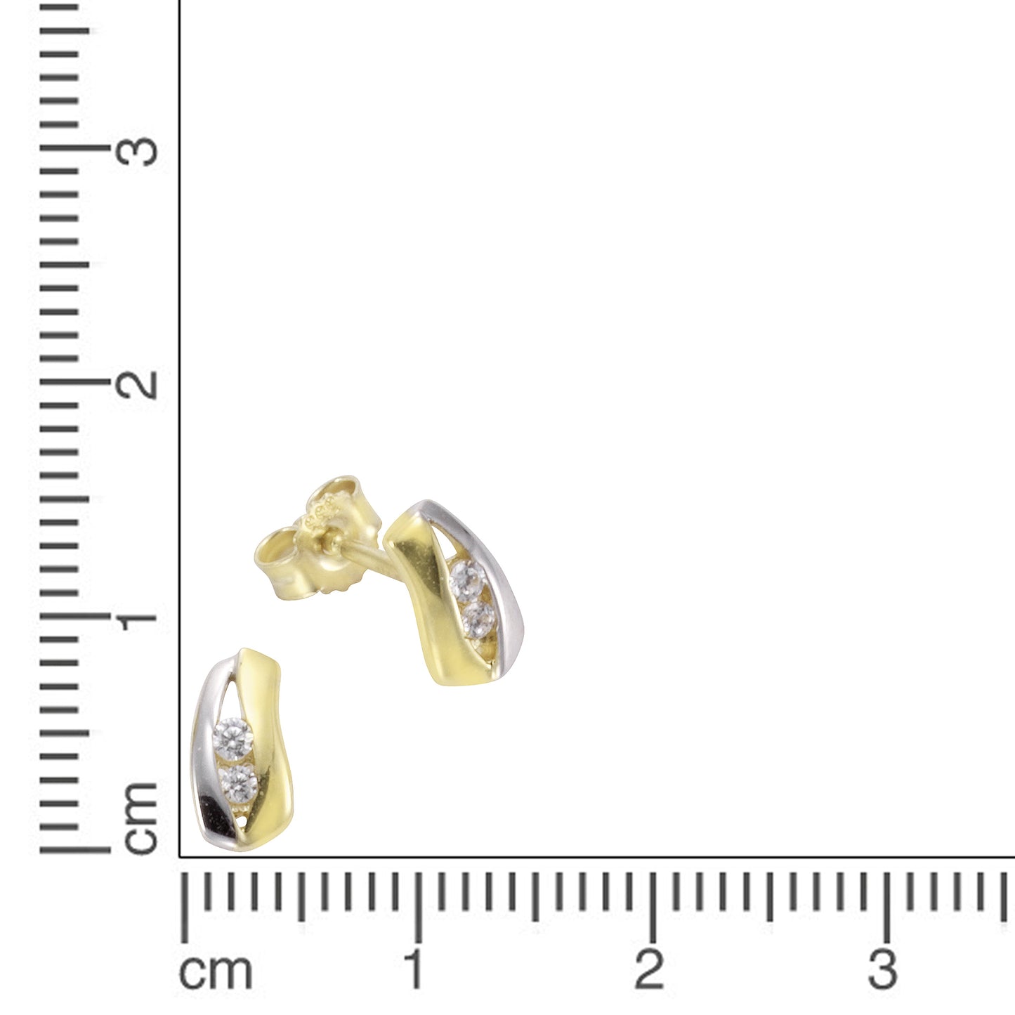 Ohrstecker 333/- Gold 0,8cm Zirkonia