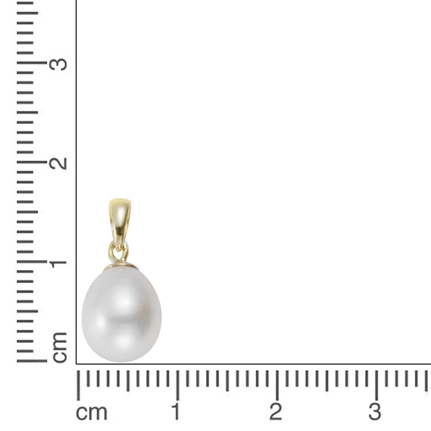 Anhänger 375/- Gold rhodiniert 1,7cm Süßwasserzuchtperle
