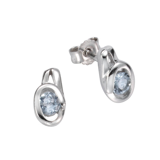 Ohrstecker 333/- Gold 0,9cm Blautopas beh.