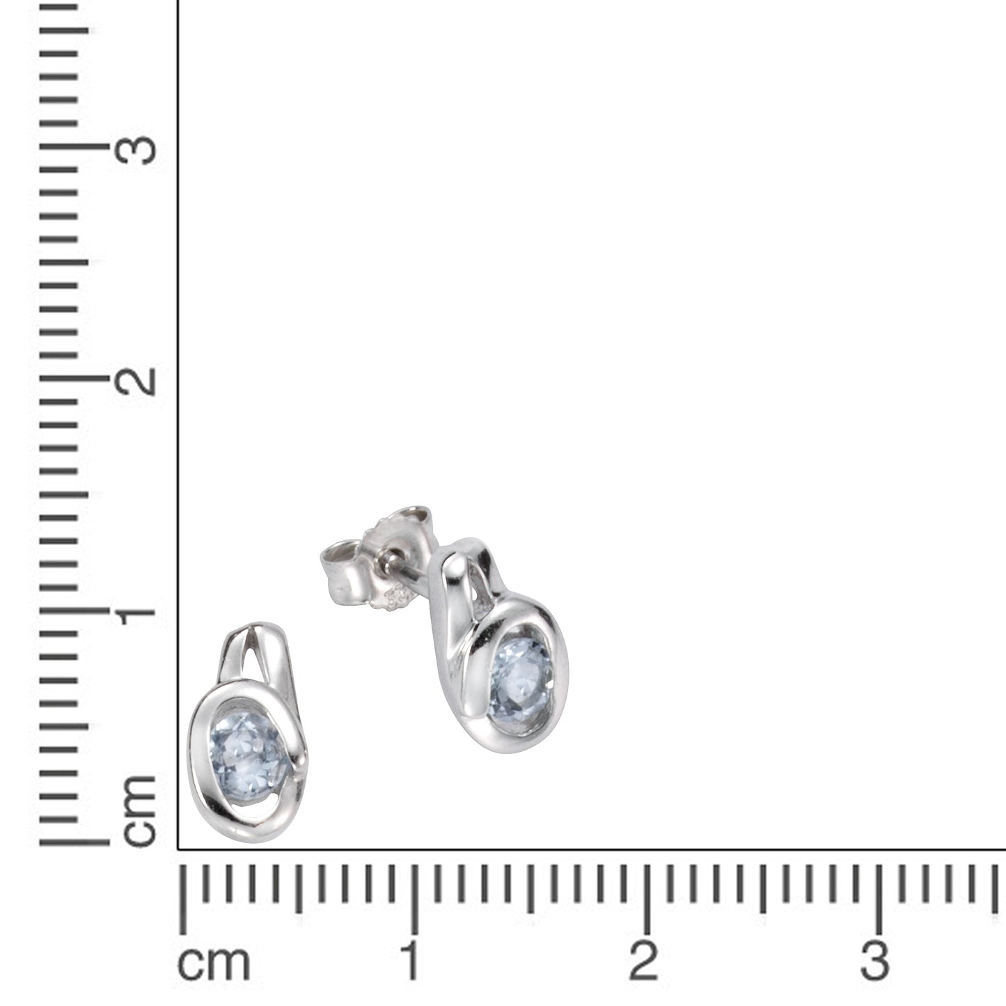 Ohrstecker 333/- Gold 0,9cm Blautopas beh.
