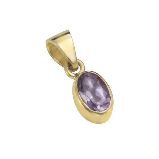 Anhänger 333/- Gold rhodiniert 1,3cm Amethyst