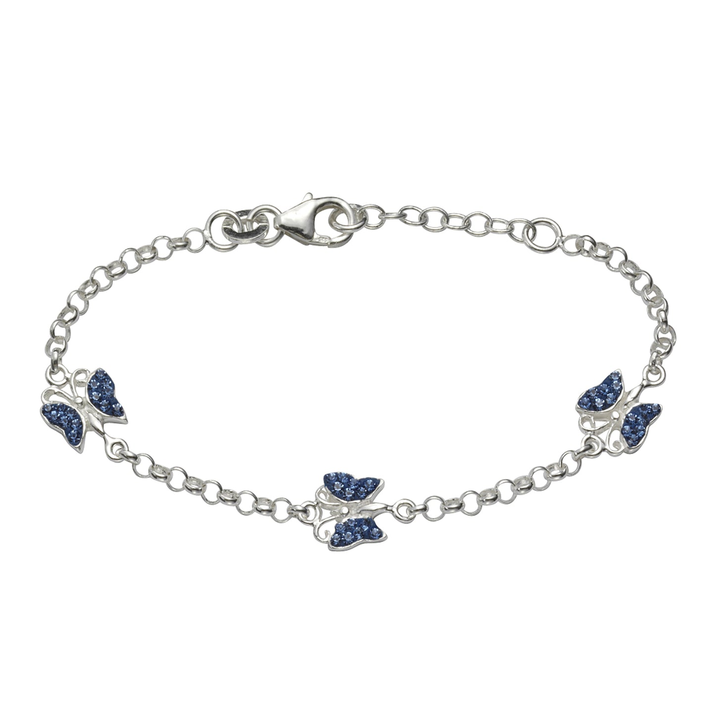 Armband 925/- Sterling Silber versilbert 16,0cm Kristall