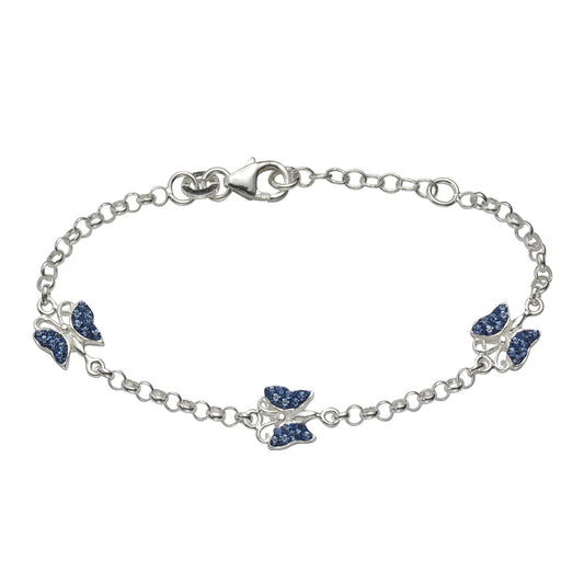 Armband 925/- Sterling Silber versilbert 16,0cm Kristall