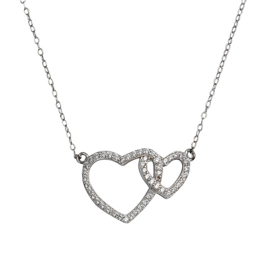 Collier Ankerkette 925/- Sterling Silber rhodiniert 46,0cm Zirkonia