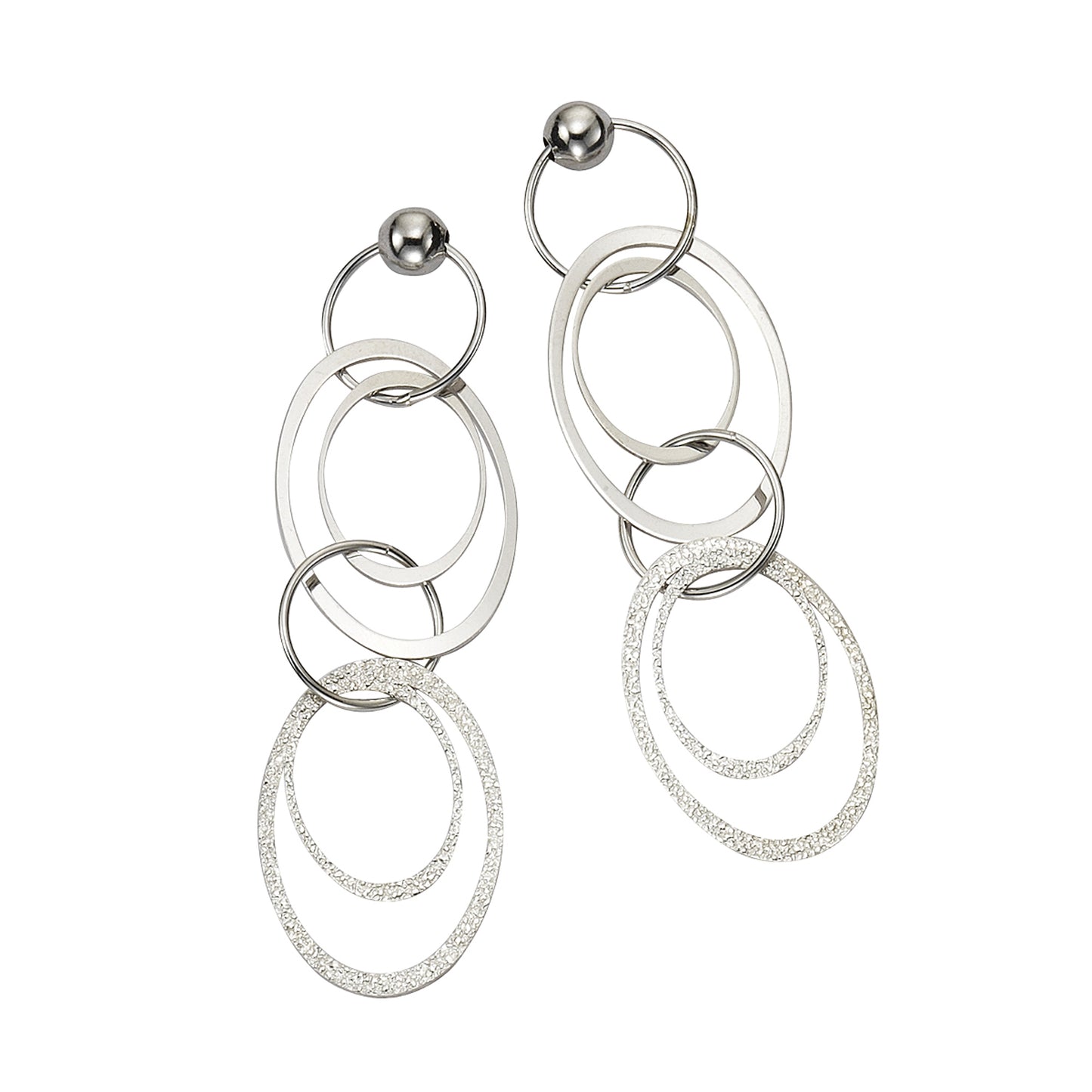 Ohrringe 925/- Sterling Silber rhodiniert 6,0cm ohne