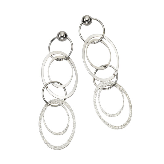 Ohrringe 925/- Sterling Silber rhodiniert 6,0cm ohne