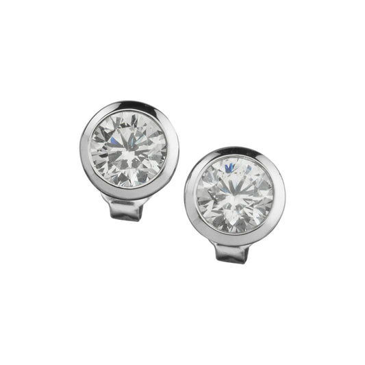 Ohrstecker 925/- Sterling Silber rhodiniert 0,7cm Zirkonia