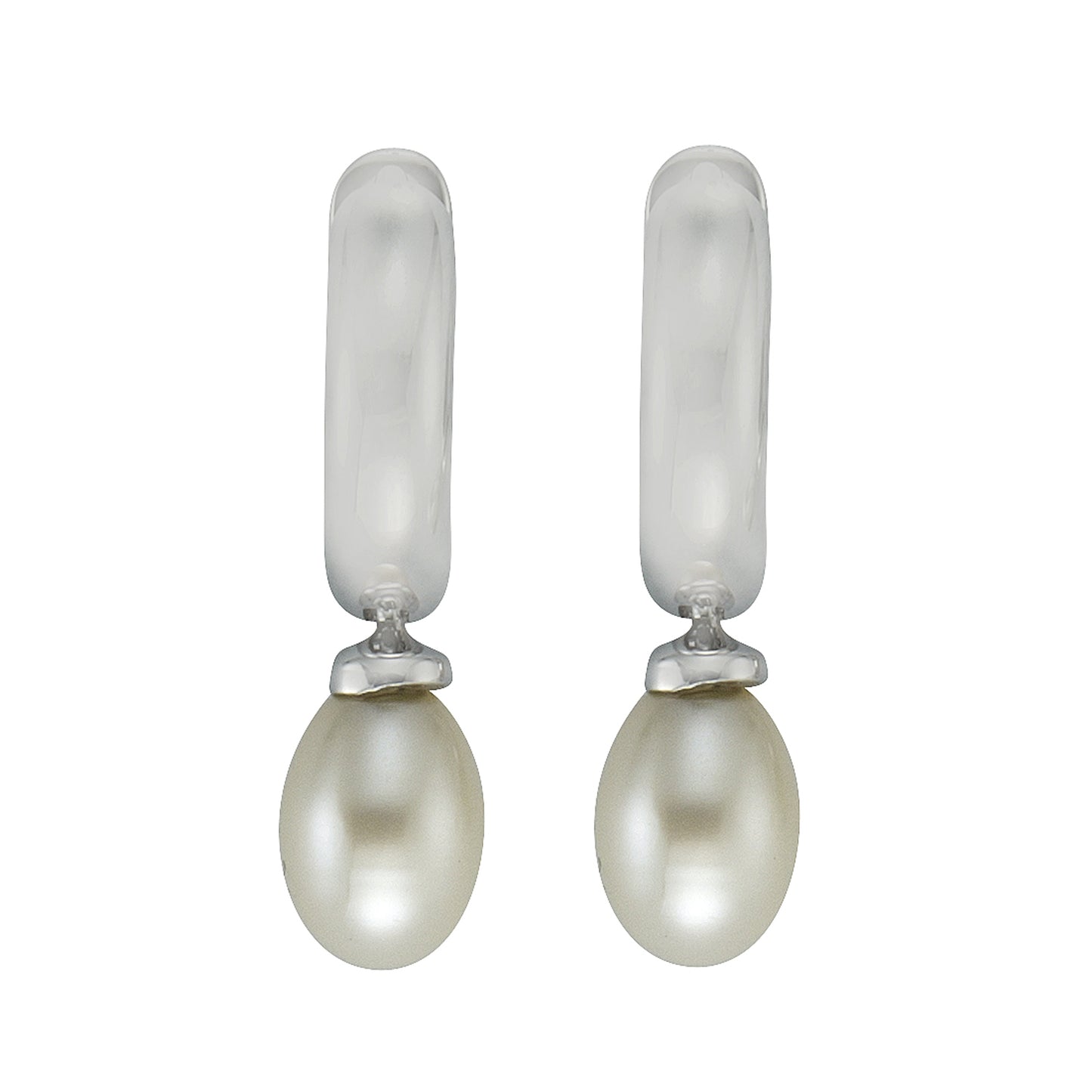 Ohrringe 925/- Sterling Silber rhodiniert 2,2cm Perle