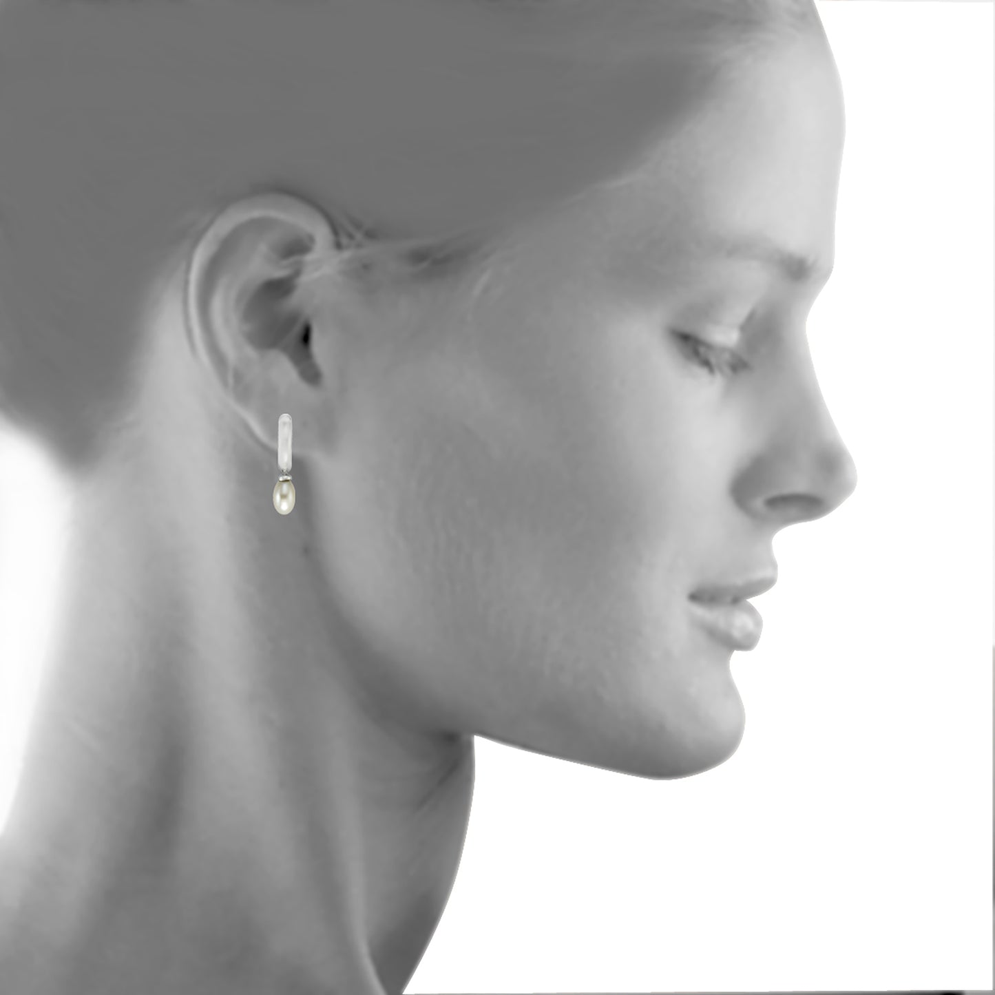 Ohrringe 925/- Sterling Silber rhodiniert 2,2cm Perle