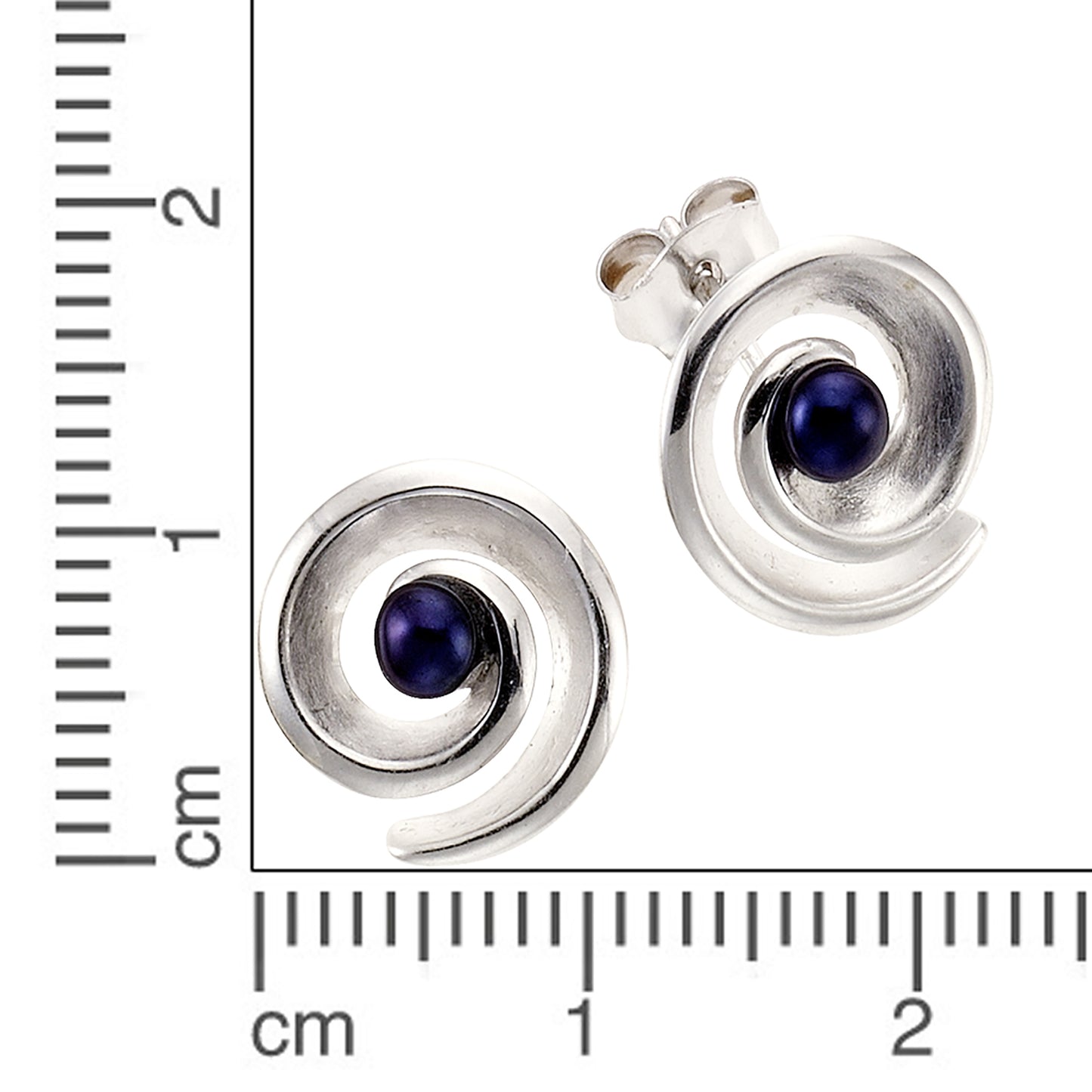 Ohrringe 925/- Sterling Silber rhodiniert 1,5cm Perle