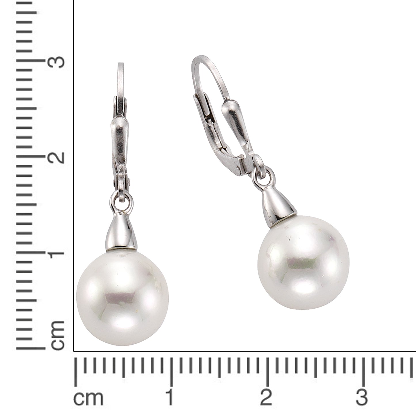 Ohrringe 925/- Sterling Silber 3,1cm Muschelkernperle