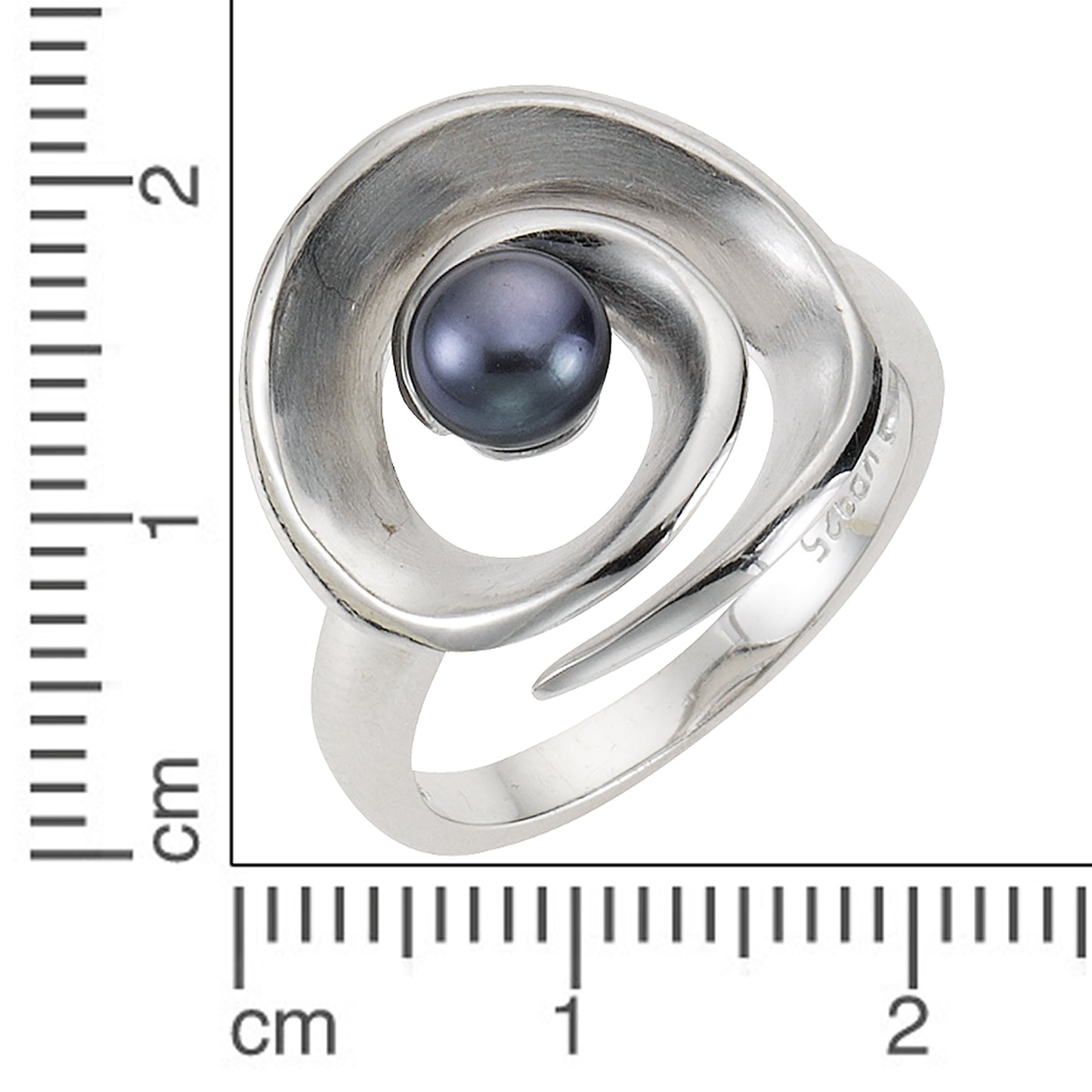 Ring 925/- Sterling Silber rhodiniert Perle