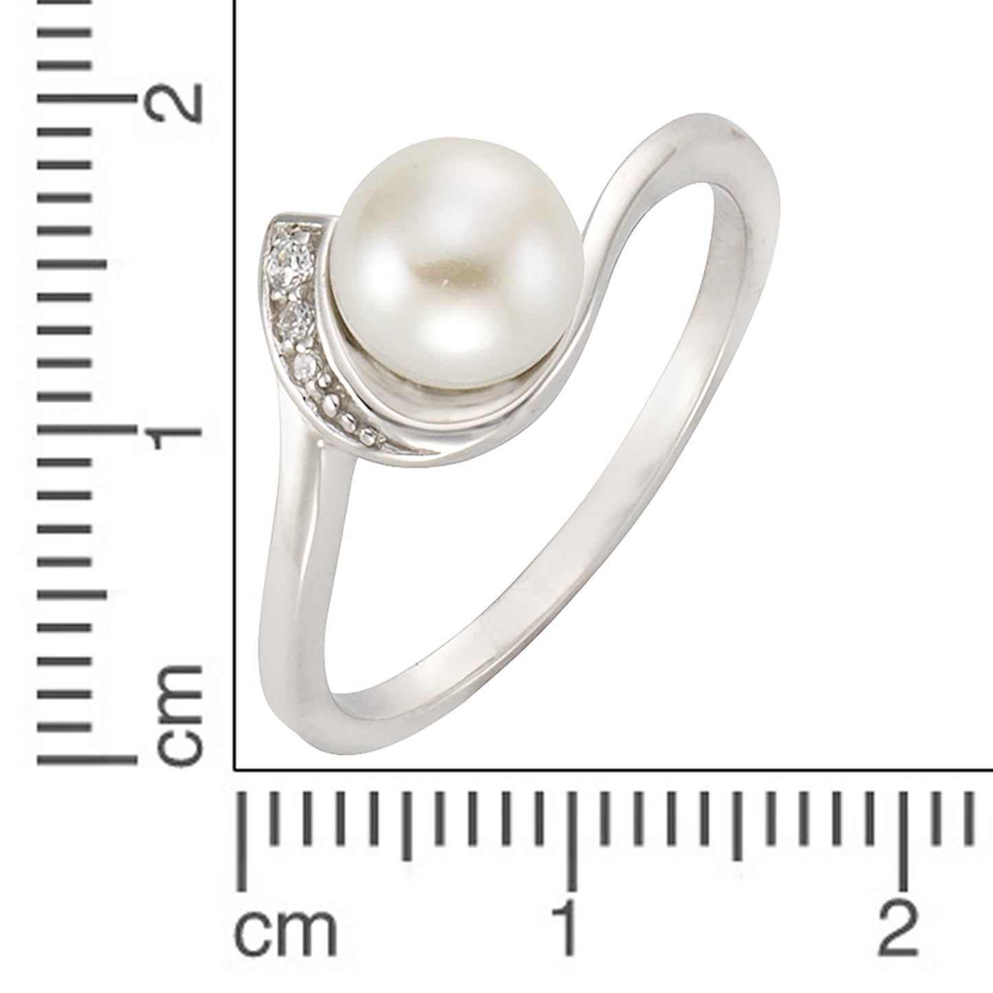 Ring 925/- Sterling Silber rhodiniert Zirkonia