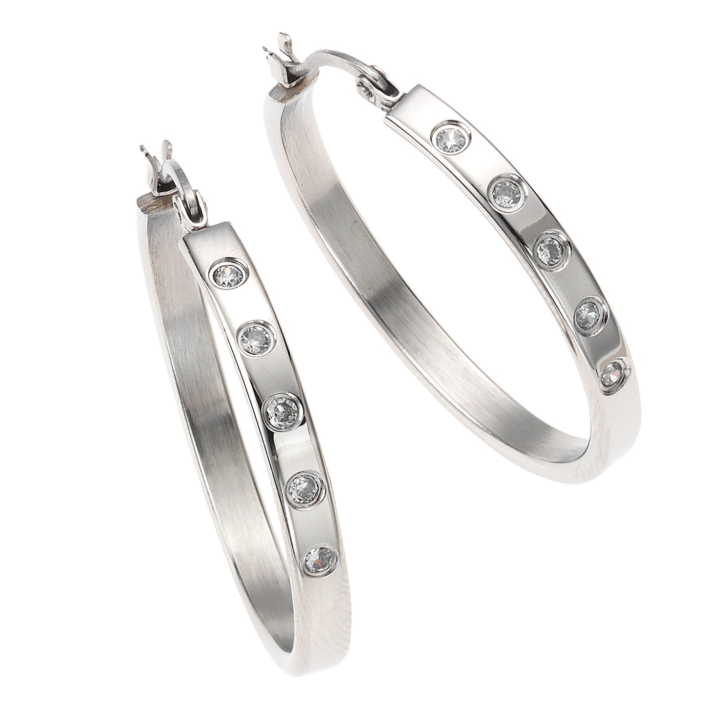 Ohrringe Edelstahl 3,5cm Zirkonia