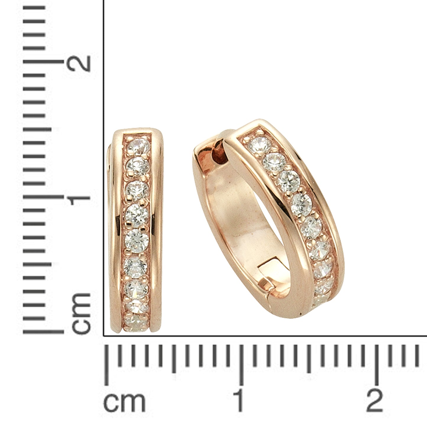Ohrring 925/- Sterling Silber rotvergoldet 1,5cm Zirkonia