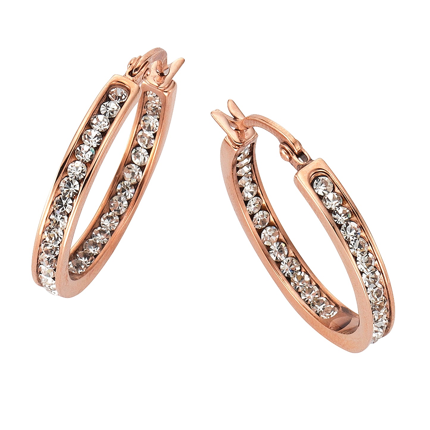 Creolen Edelstahl 2,4cm Kristall